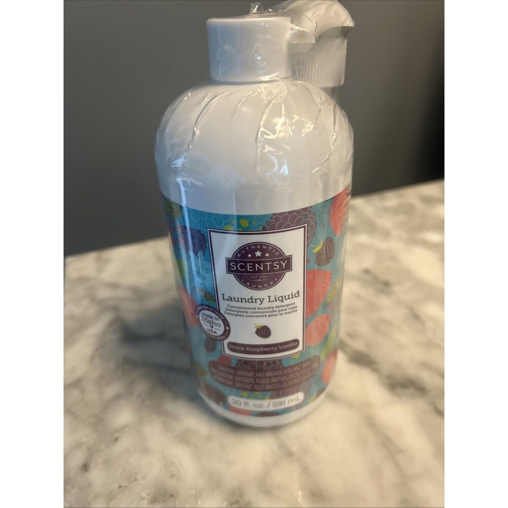 Scentsy Black Raspberry Vanilla Laundry Liquid 20 Ounce NEW Detergent W/Pump